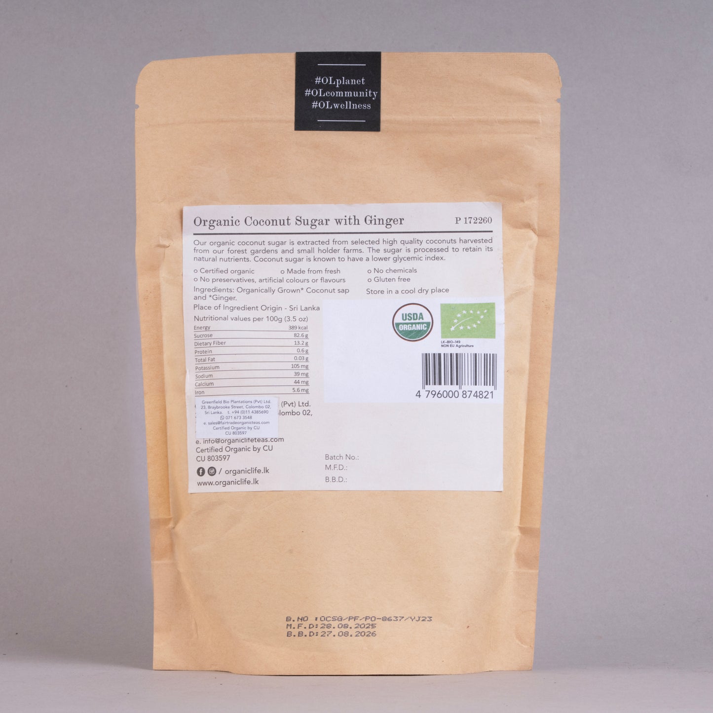 Organic Coconut Sugar Sachet - Ginger