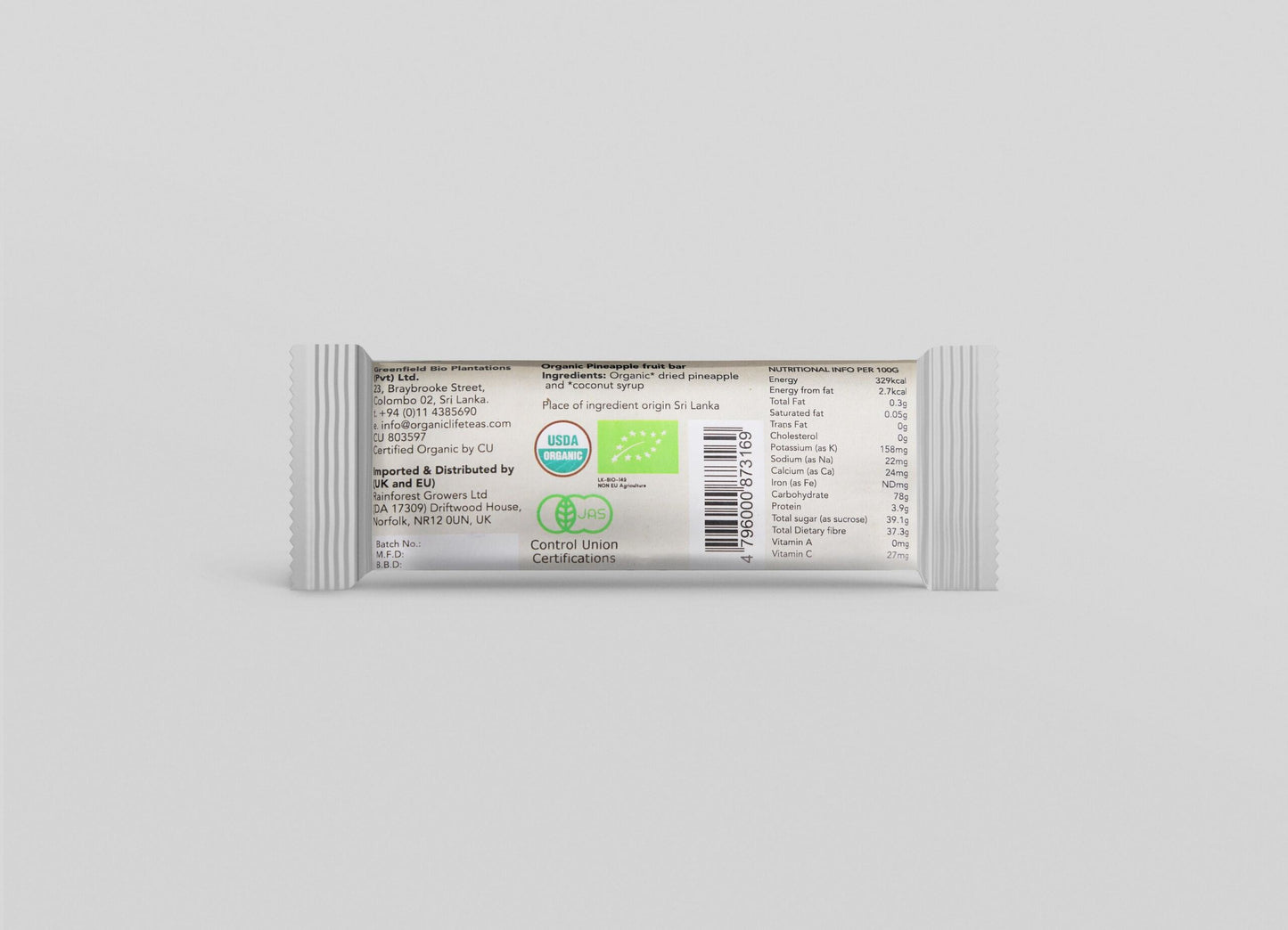 Organic Pineapple Bar