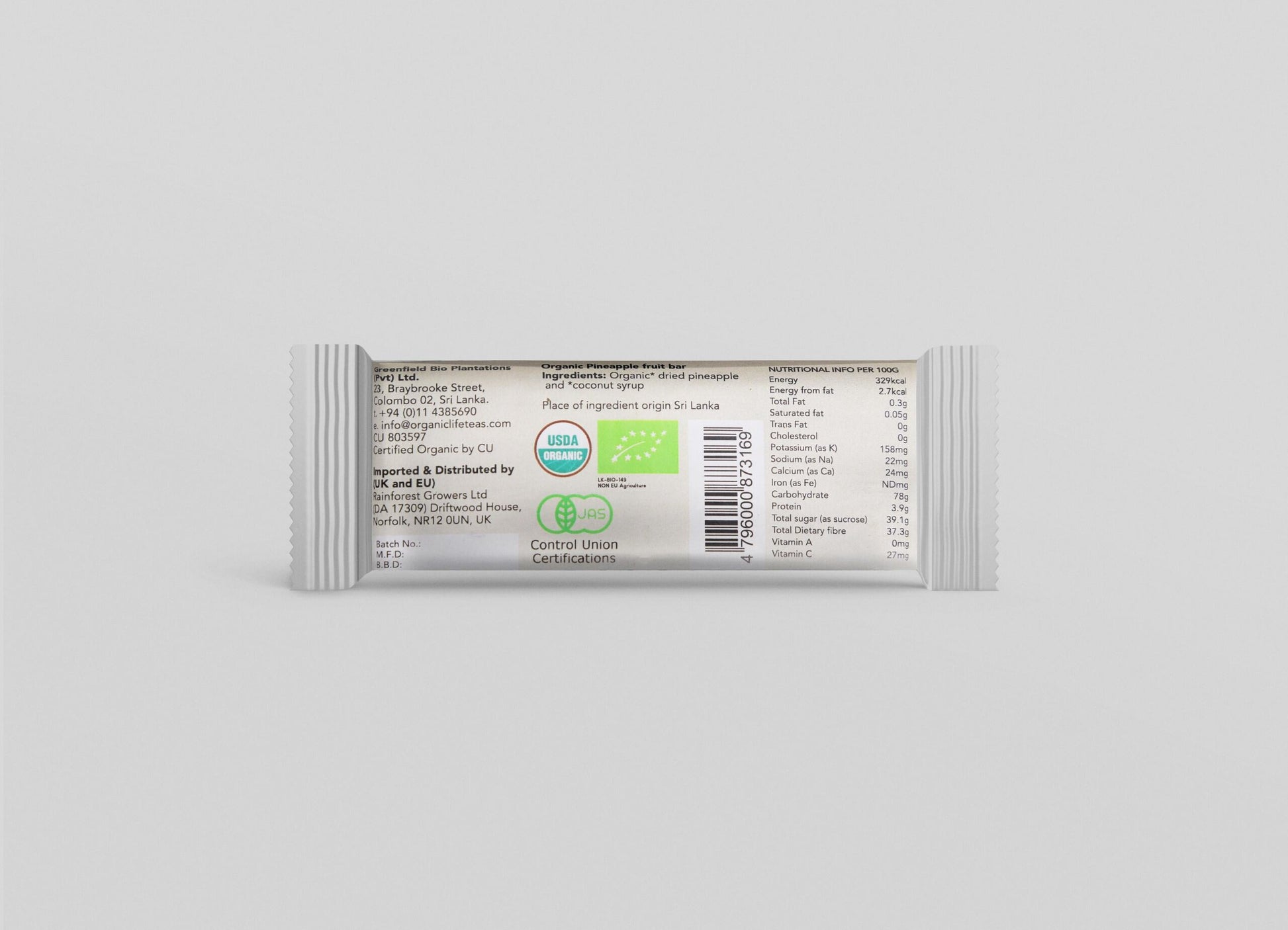 Organic Pineapple Bar