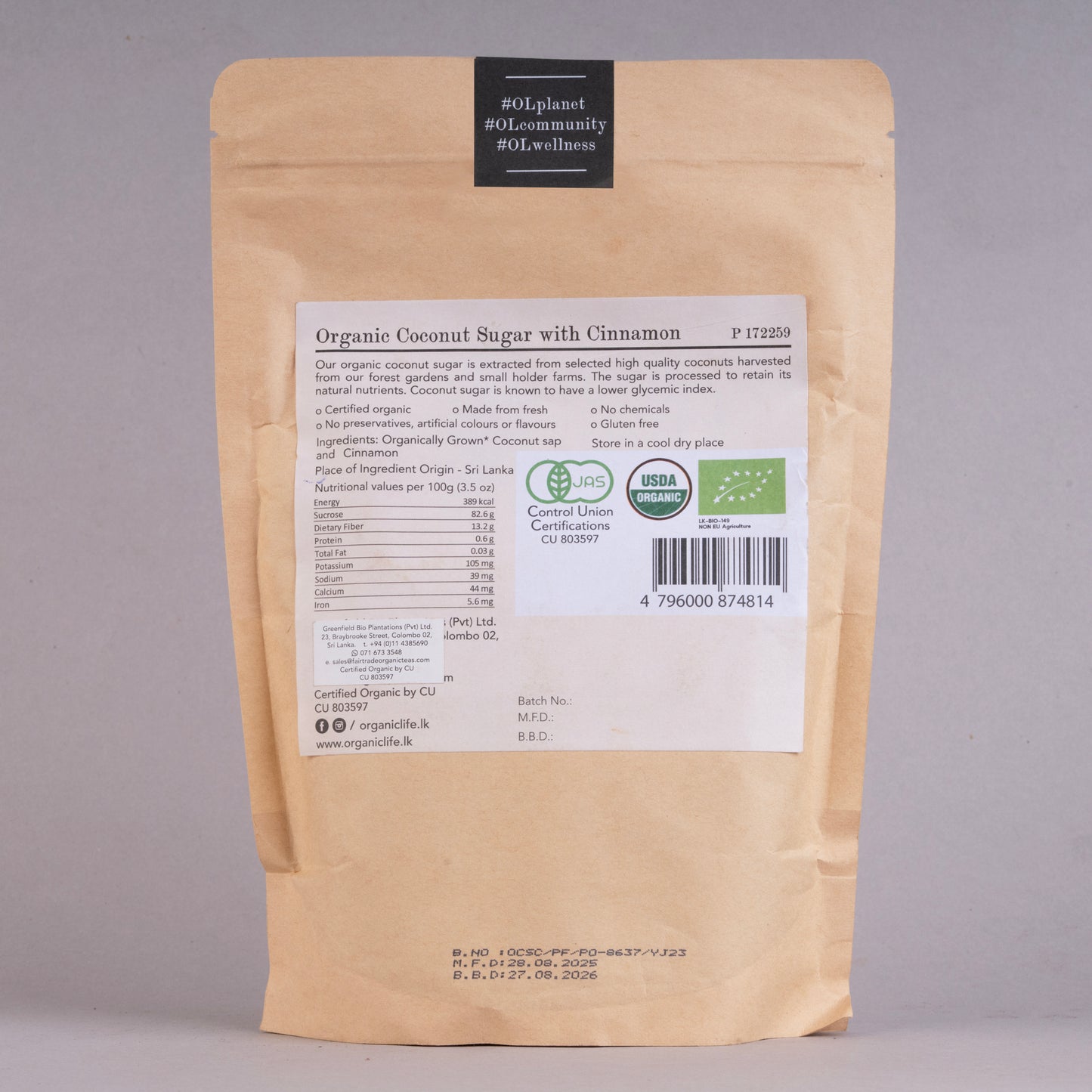 Organic Coconut Sugar Sachet - Cinnamon
