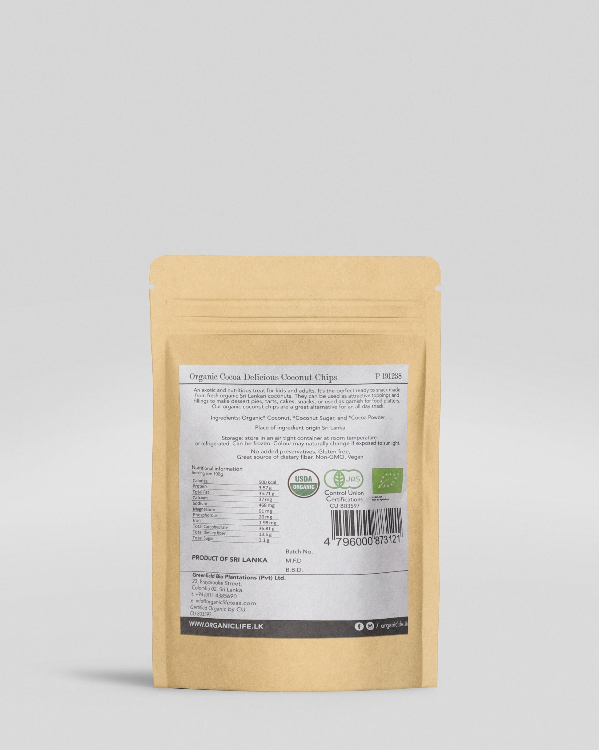 Coconut chips with  Cocoa